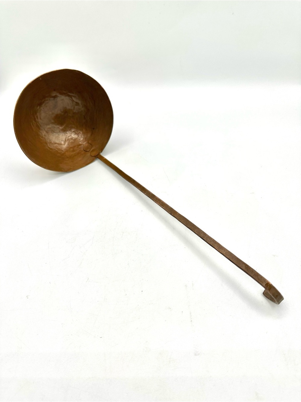 Solid Hammered Copper Ladle. 12”